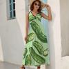 Dill Pickles Print Sleeveless Dress for Women Trendy V Neck Maxi Tank Dress Sundress S view 2