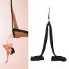 10m Aerial Silks Plolyester Strap Equipment Aerial Yoga Hammock Trapeze Kit Aerail Dance Swing Equipment Set for Aerial Yoga Aearial Dance Bodybuilding Workout Indoor Outdoor (Black, 10m) view 2