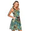 ALAZA Blossom Floral Sloth Blue Women Summer Dresses Casual Sleeveless Sundress with Pockets Tank Dress XXL view 2