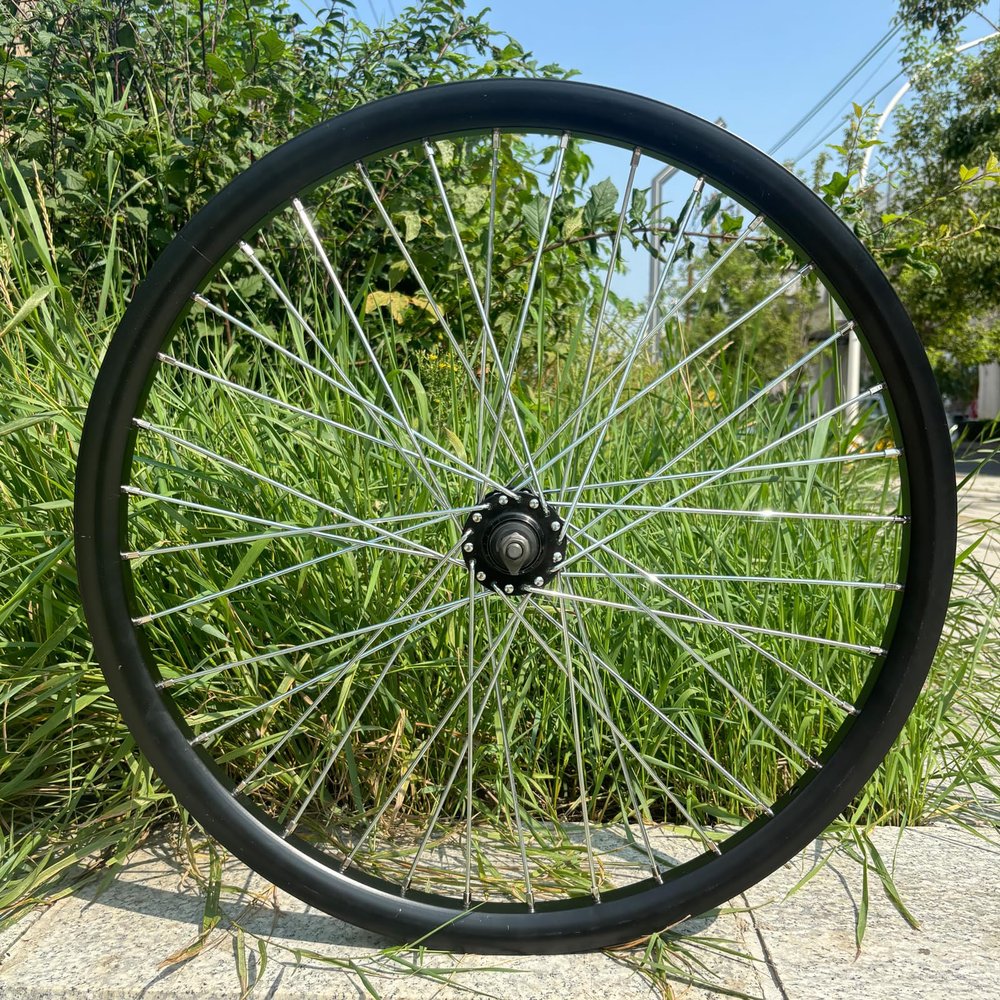 CDHPOWER Double Layer Alum Alloy Spoke Wheel 10G Spoke Rim Black Disc Brake (26" Front)