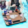 Floating Games Pool Table or Card Table Tray for Pool or Beach Party Float Lounge Durable Foam Drink Holders with Waterproof Playing Cards for Summer Party Indoor Outdoor Beach Pool (Red) view 4