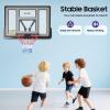 44'' Basketball Backboard and Rim Combo, Wall Mounted Basketball Hoops PET Shatter Proof Backboard and Rim, School Competition Durable Hanging Basket Ball Hoop Goal Rack for Indoor Outdoor Use view 4