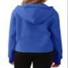Doshoop Girls Half Ziper Collar Cropped Hoodies Long Sleeve Fleece Zip Up Pullover Sweatshirts Royal Blue, 5-6 Years view 4