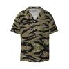 HGFVY Tiger Stripe Camo Hawaiian Shirt for Men, Summer Casual Fit Short Sleeve Button Down Shirts Beach Shirts, XX-Large, Black view 1