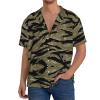 HGFVY Tiger Stripe Camo Hawaiian Shirt for Men, Summer Casual Fit Short Sleeve Button Down Shirts Beach Shirts, XX-Large, Black view 2