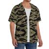 HGFVY Tiger Stripe Camo Hawaiian Shirt for Men, Summer Casual Fit Short Sleeve Button Down Shirts Beach Shirts, XX-Large, Black view 4