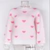 Allifewithu Women's Long Sleeve Mock Neck Sweaters Loose Casual Cute Heart Pullover Sweater White X-Large view 4