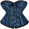 ADELCE Women's Lace Up Renaissance Corset Bustier Plus Size Lingerie Bodyshaper Top Blue M view 1