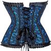 ADELCE Women's Lace Up Renaissance Corset Bustier Plus Size Lingerie Bodyshaper Top Blue M view 2