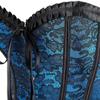 ADELCE Women's Lace Up Renaissance Corset Bustier Plus Size Lingerie Bodyshaper Top Blue M view 4