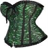 ADELCE Women's Lace Up Renaissance Corset Bustier Plus Size Lingerie Bodyshaper Top Green 3XL view 3