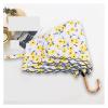 RENEESME Umbrellas for Rain Metal Curved Handle Rain Or Shine Umbrella Folding Parasol for Women Strong Umbrella for Wind and Rain(A) view 3