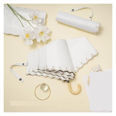 RENEESME Umbrellas for Rain Japanese Light Umbrella Mini Portable Parasol Rain Or Shine Dual-Purpose Umbrella Strong Umbrella for Wind and Rain(D)
