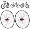 69.85cm/27.5Inch Mountain Bike Wheelset, Aluminum Alloy Rim Disc Brake Hub Mountain Bike Wheelset,Quick Release Front Rear Wheels Black Bike Wheelset Fit Cassette Bicycle Wheelset (Red Hub) view 2