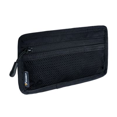 IDOGEAR Tactical Mesh Pouch Insert Modular Bag Compartment Utility Organizer Admin Pouch EDC Net Pocket with Hook Fasteners (Black)