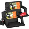 Nova Microdermabrasion Stadium Seats with Back Support and Cushion Bleacher Seat Chairs Stadium Seats for Bleachers Portable 2 Pack Reclining Camping Stadium Chair Waterproof Black view 1