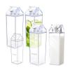 4 Pack Milk Carton Water Bottles 34oz/1000ml Leak Proof Plastic Water Bottle Reusable BPA Free Sports Water Bottle Carton Shaped Juice Milk Bottle for Gym Camping Hiking Travel Sports, Dishwasher Safe view 1