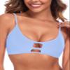 RELLECIGA Women's Sea Blue Strappy Longline Triangle Bikini Top Size Large view 1