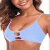 RELLECIGA Women's Sea Blue Strappy Longline Triangle Bikini Top Size Large view 2