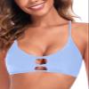 RELLECIGA Women's Sea Blue Strappy Longline Triangle Bikini Top Size Large view 3