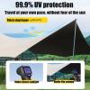 KAnduo 18X14ft Tarp with 3 Poles, Waterproof Camping Tarp Awning, Picnic Tent Rain Fly Sun Shelter for Hiking, Backpacking(Rice-White,220x173x102inch) view 2
