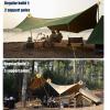 KAnduo 18X14ft Tarp with 3 Poles, Waterproof Camping Tarp Awning, Picnic Tent Rain Fly Sun Shelter for Hiking, Backpacking(Rice-White,220x173x102inch) view 3