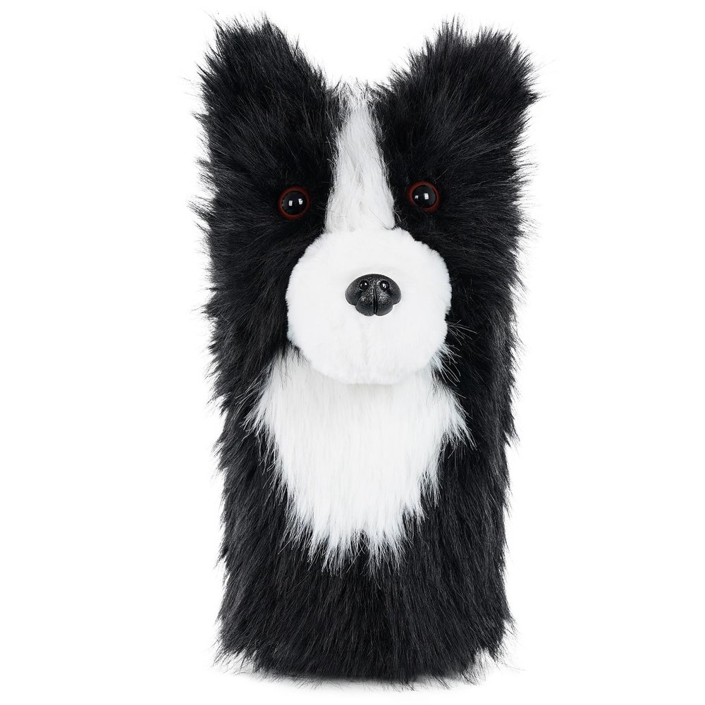 LZFAN Golf Club Covers for Woods and Drivers Funny Driver Headcover Animal Golf Club Head Covers Golf Gifts for Men Women Plush (Border Collie for Driver)