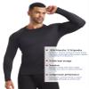 HovSiyla 3 Pack Men's Thermal Underwear Shirts Compression Fleece Lined Long Sleeve Athletic Base Layer Cold Weather Black XL view 4