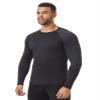 HovSiyla 3 Pack Men's Thermal Underwear Shirts Compression Fleece Lined Long Sleeve Athletic Base Layer Cold Weather Black M view 2