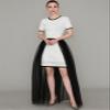 EllieWely Long Floor Length Overskirt Tulle Skirt for Wedding Party Black 4XL view 2