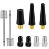 NQEUEPN 9pcs Bike Valve Adapter Set, Brass Bike Tire Valve Adapter with Ball Pump Needles Inflation Nozzle Air Inflator Adaptor Bike Pump Tool for Presta Schrader view 1