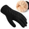 Clothirily Winter Gloves - Thick Wool Fleece Liner, Thermal Knit, Touchscreen, Elastic Cuff Insulated Gloves for Women & Men - Cold Weather view 1