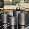 iBasingo 180ml Titanium Double-Walled Cup Ultralight Camping Tea Coffee Mug Metal Durable Cold Hot Insulated Drinking Mug Portable Tableware for Outdoor Travel Hiking Picnic Daily Used Ti3028D view 3