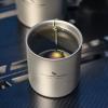 iBasingo 180ml Titanium Double-Walled Cup Ultralight Camping Tea Coffee Mug Metal Durable Cold Hot Insulated Drinking Mug Portable Tableware for Outdoor Travel Hiking Picnic Daily Used Ti3028D view 4
