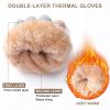 Clothirily Winter Gloves - Thick Wool Fleece Liner, Thermal Knit, Touchscreen, Elastic Cuff Insulated Gloves for Women & Men - Cold Weather view 3