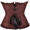 ADELCE Women's Lace Up Corset Boned Floral Overbust Shapewear Lingerie Bustier Bodyshaper Top Brown 6XL view 2