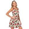 ALAZA Fruit Blossom Strawberry Leaf Women Summer Dresses Casual Sleeveless Sundress with Pockets Tank Dress XXL view 4