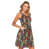 ALAZA Human Skeleton Sugar Skull Blossom Women Summer Dresses Casual Sleeveless Sundress with Pockets Tank Dress M view 2