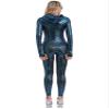 winying Women Zippy Full Body Mermaid Cosplay Costume Performance Gymnastics Leotard Hooded Unitard Blue Medium view 3