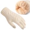 Clothirily Winter Gloves for Women Men, Over Thick Wool Fleece Liner Touchscreen Gloves, Thermal Knit Winter Glove, Elastic Cuff Insulated Glove for Women Men Cold Weather view 1