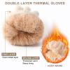 Clothirily Winter Gloves for Women Men, Over Thick Wool Fleece Liner Touchscreen Gloves, Thermal Knit Winter Glove, Elastic Cuff Insulated Glove for Women Men Cold Weather view 3