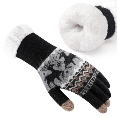 Clothirily Winter Gloves for Women & Men - Thick Wool Fleece Liner, Thermal Knit, Touchscreen, Elastic Cuff Insulated Gloves for Cold Weather