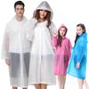 Rain Ponchos for Adults(2 White) + Kids(1 Blue+1 Pink), 4 Pack Reusable Raincoats with Hood for Emergency, Family Disney World, Travel view 1