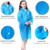Rain Ponchos for Adults(2 White) + Kids(1 Blue+1 Pink), 4 Pack Reusable Raincoats with Hood for Emergency, Family Disney World, Travel view 4