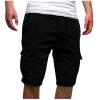 Ctreela Men's Drawstring Cargo Shorts Summer Casual Bermuda Shorts with Pocket Plus Size Outdoor Short Sweatpants S-5XL Black view 1
