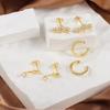 14K Gold Stud Hoop Earrings Set for Women 925 Sterling Silver Cartilage Earrings Hypoallergenic Small Cubic Zirconia Stud Hoop Earrings, 3 Pairs view 3