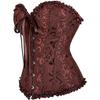 ADELCE Women's Lace Up Corset Boned Floral Overbust Shapewear Lingerie Bustier Bodyshaper Top Brown 4XL view 3