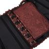 ADELCE Women's Lace Up Corset Boned Floral Overbust Shapewear Lingerie Bustier Bodyshaper Top Brown 7XL view 4