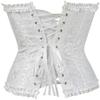 ADELCE Women's Lace Up Corset Boned Floral Overbust Shapewear Lingerie Bustier Bodyshaper Top White XS view 2