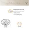 14K Gold Four Leaf Clover Stud Earrings for Women Lucky Flower Jewelry (White-14K Gold) view 3